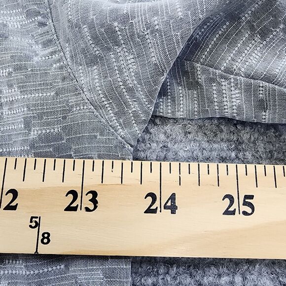 Tommy Bahama Shirt Mens Medium Gray Pineapple Print Silk Hawaiian Loop Collar - Picture 5 of 16